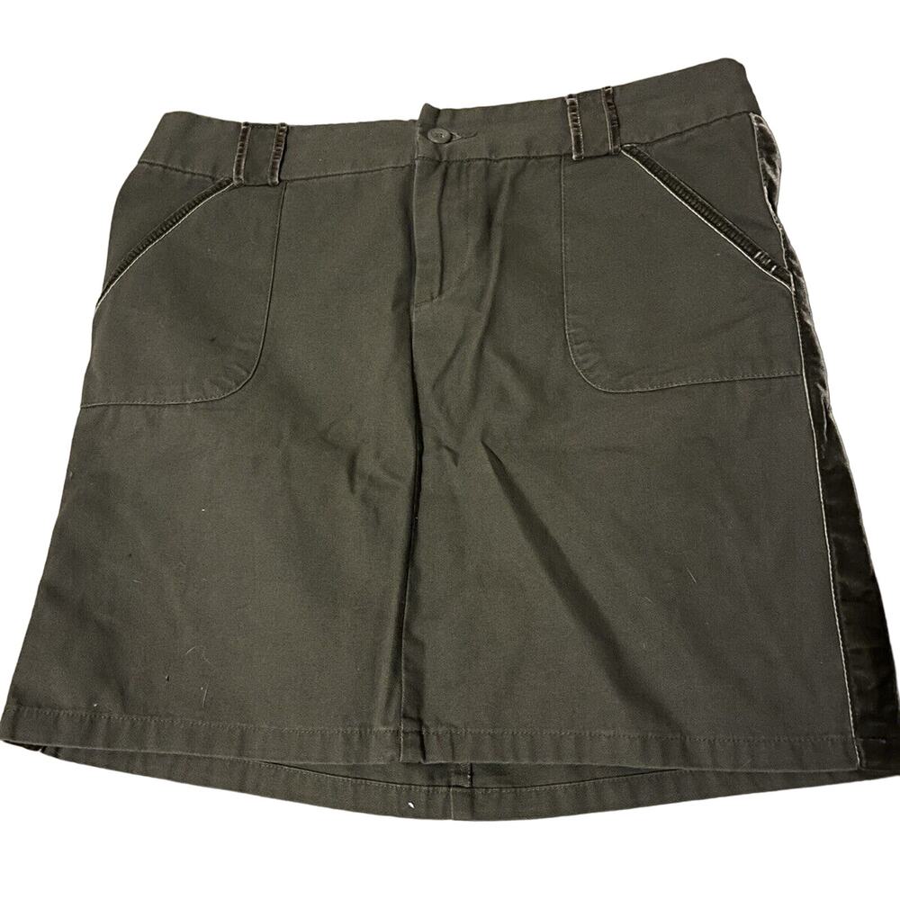 Women’s Old Navy Olive Green Miniskirt 10 Military Style Look 90s Vintage